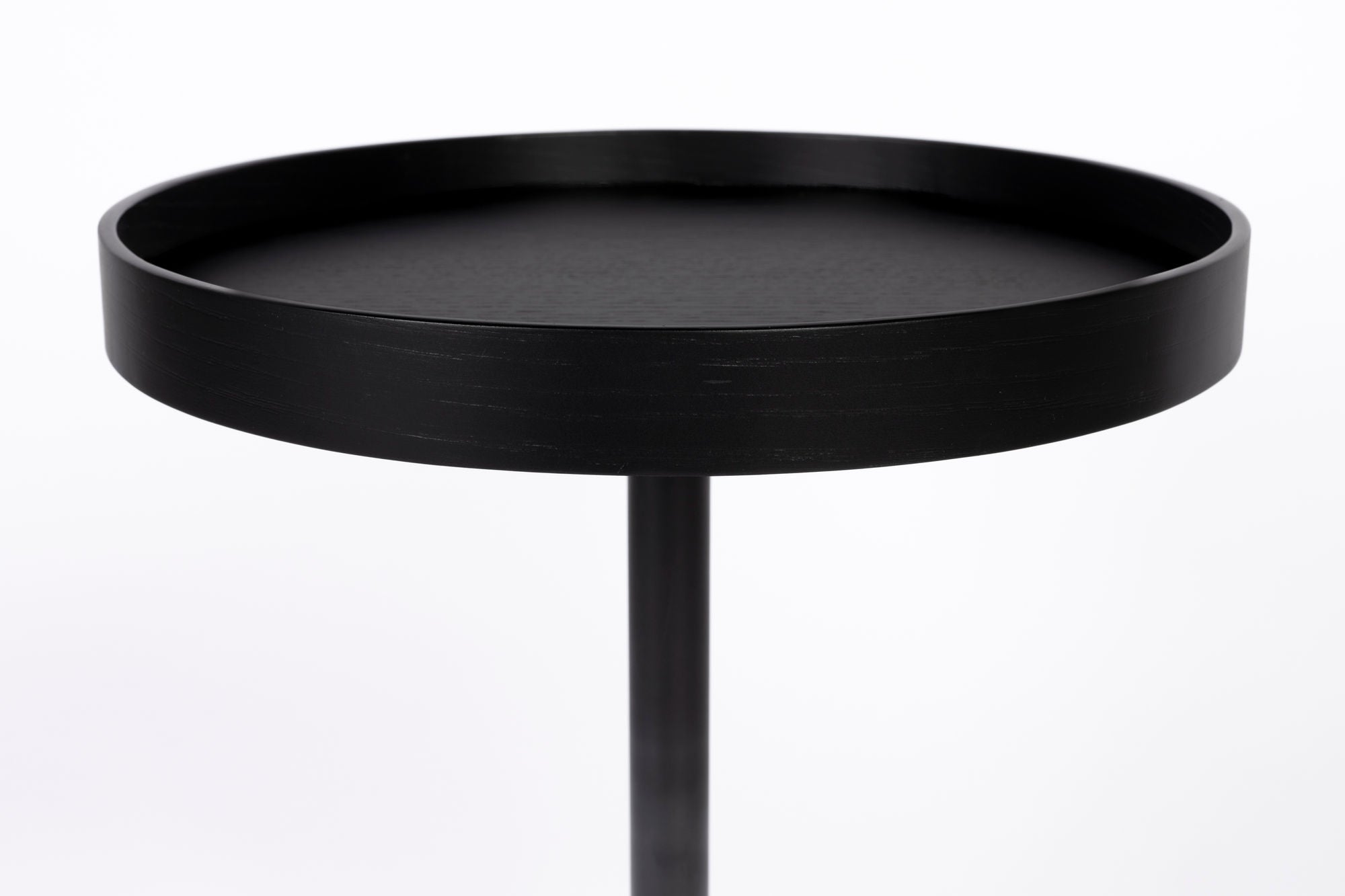 Yuri Black Oak Wood Round Side Table Small